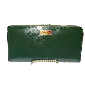Kate Spade Bixby Place Neda Patent Leather Zip Around Wallet, Spruce Green